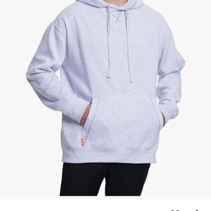 Ditok Men’s Gray Fleece Lined Oversized Casual Cotton Pullover Hoodie Size XL